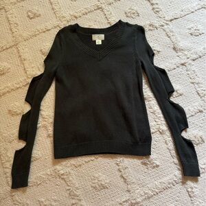 Ruby Moon Crew Cut Out Sweater - Dark Green - Size XS